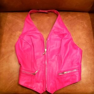 Wilson's Leather halter top - Fuschia (hot pink)